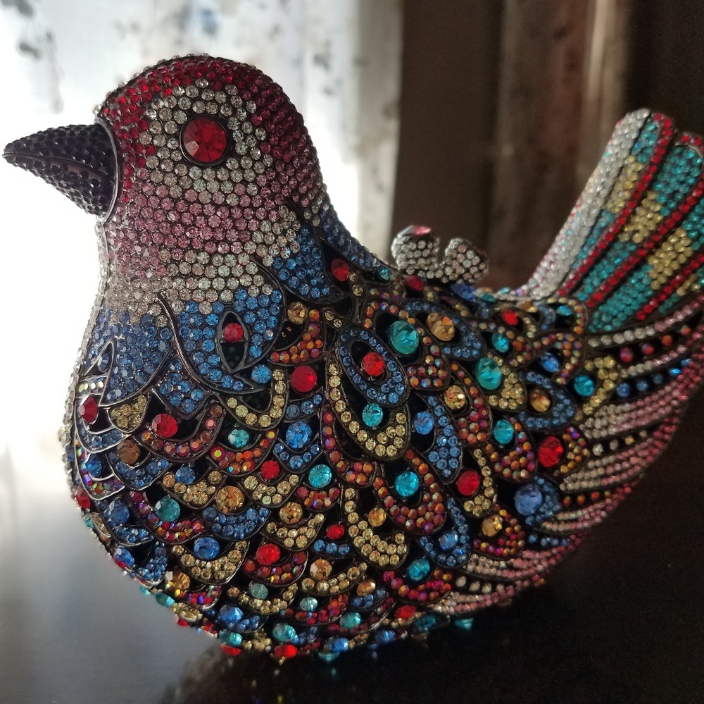 Kate Landry Jeweled Bird Clutch